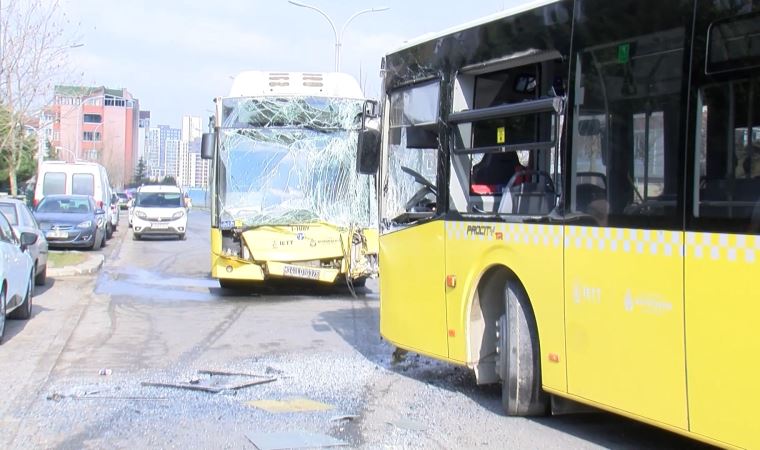 Başakşehir'de İETT otobüsleri kafa kafaya çarpıştı: 6 yaralı