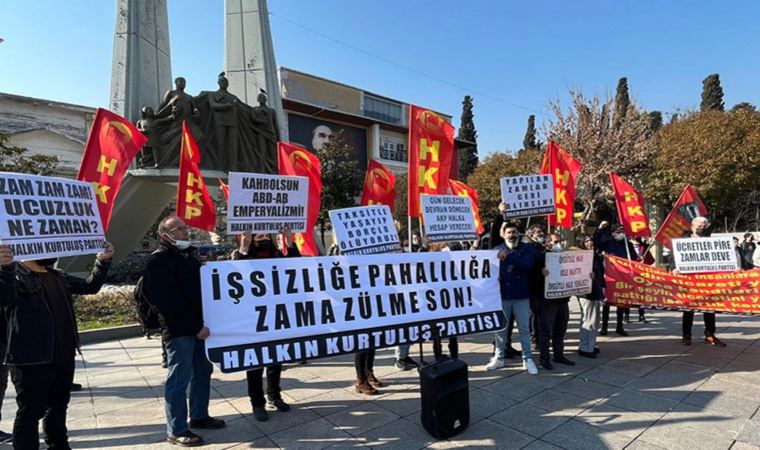 İstanbul'da 'zam' eylemi: 'Taksitle yaşayıp borçlu ölüyoruz'