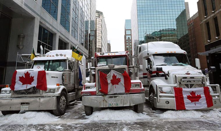 Kanada’da aşı karşıtı kamyon sürücülerinin kornaları mahkeme kararıyla susturuldu