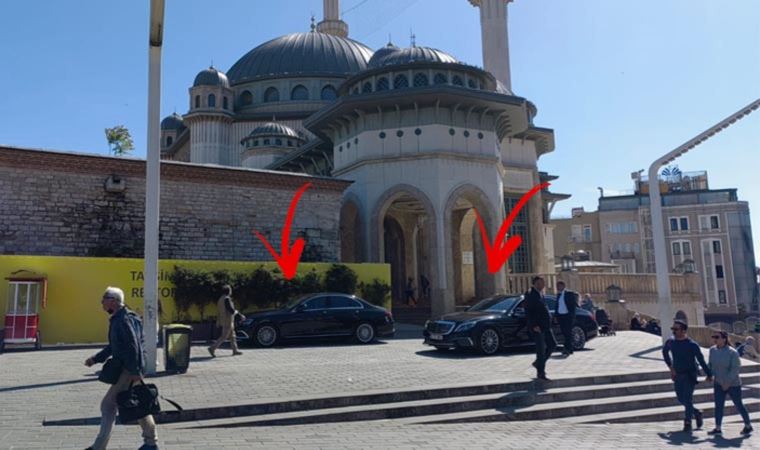 ‘VIP Müslümanlar’, Taksim Cami kapısına Mercedes çekti