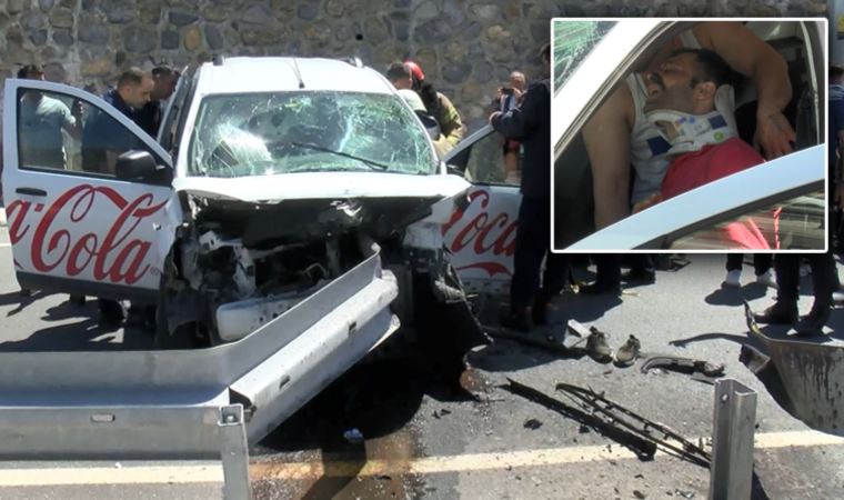 Maltepe'de korkunç kaza: Araç bariyerlere çarptı!