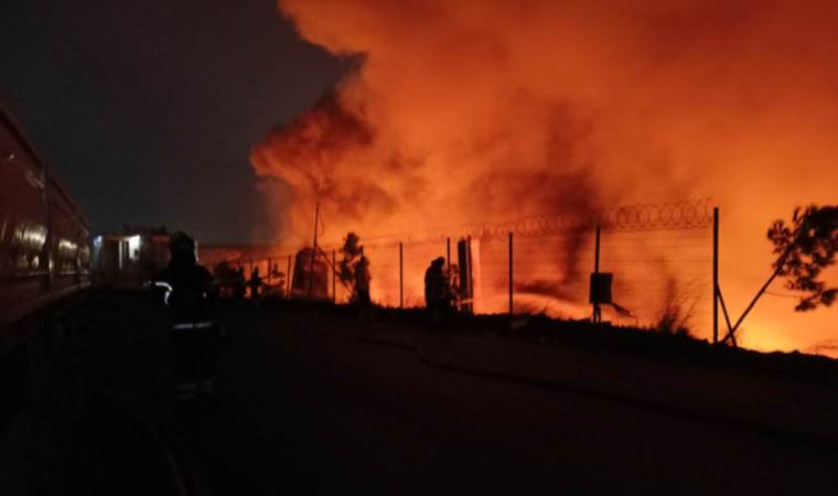 Kocaeli'nde palet fabrikasında korkutan yangın