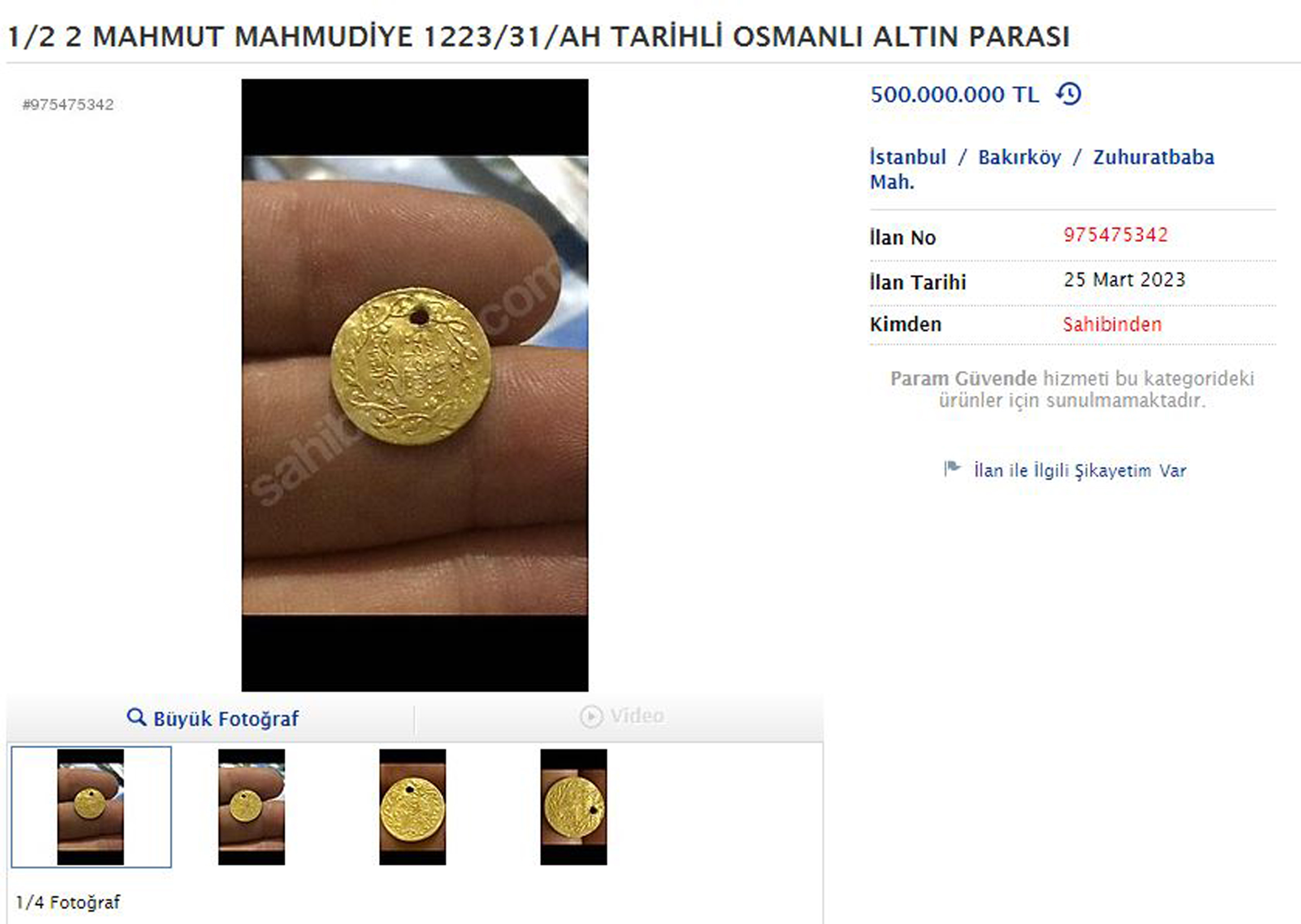 "Osmanlı" satışta: 500 milyon liralık tarihi para... Binlerce ilan var - Resim : 1