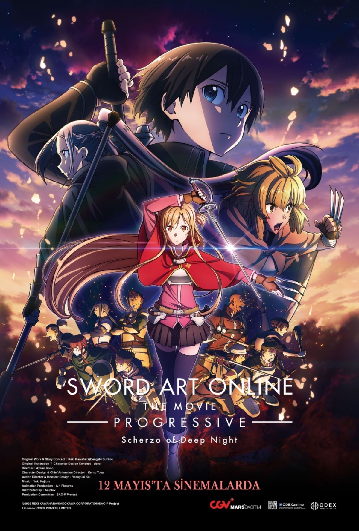 <p><strong>Sword Art Online the Movie: Progressive - Scherzo of Deep Night</strong></p>
<p>Animede, bir ölüm oyununda oyun lideri olarak kapana kısılan iki liderin yaşam mücadelesi anlatılıyor. Sword Art Online'da mücadele eden Kirito ve Asuna, yaşamak için farklı kat ve kademelerde canavarlarla yüzleşmek zorunda kalırlar.</p>