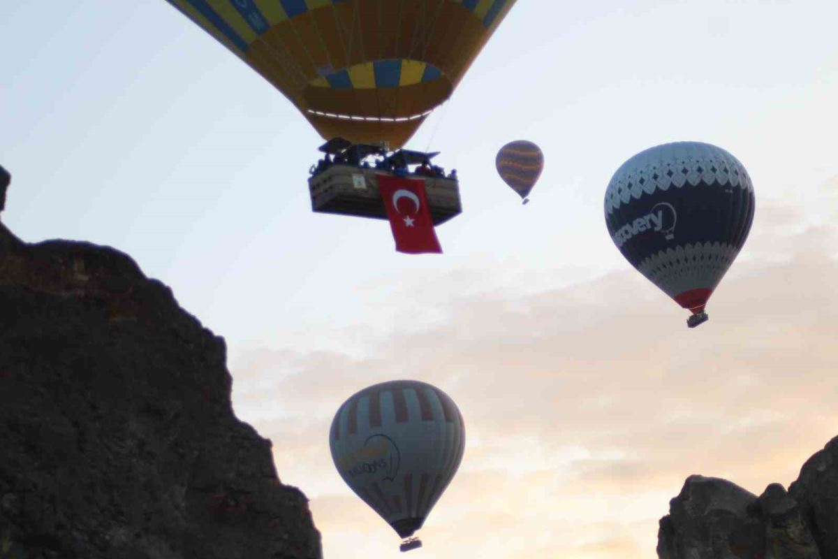 Kapadokya'da 19 Mayıs: Balonlar Türk bayrakları ve Atatürk posteri ile uçtu - Resim : 3