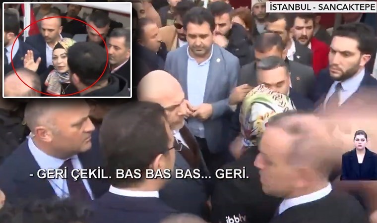 İmamoğlu ve MHP'liler arasında gerginlik! MHP İlçe Başkanı Arzu Karaalioğlu karşısına dikildi: 'Geri bas...'