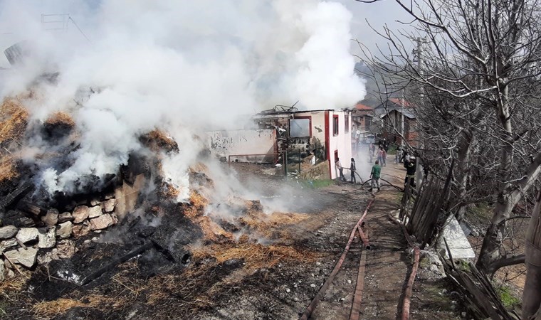 Bolu’da yangın: 3 ev 1 samanlık küle döndü