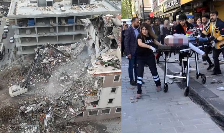 İstanbul'da yıkım sırasında korkutan an: Pencereye çıkıp el sallayınca farkedildi!