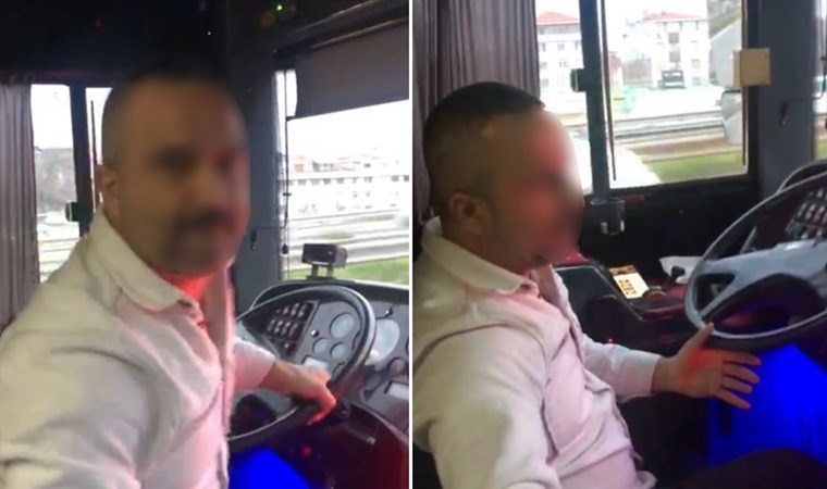 Direksiyonu bıraktı: Otobüs şoförü kadına saldırdı!