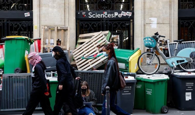 Öğrenci protestoları Fransa'ya sıçradı Paris'teki Sciences Po üniversitesi kapandı